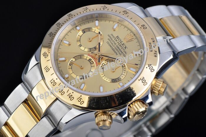 Rolex Daytona LLS222 Yellow Gold Dial & Bezel Men's Two-tone Bracelet Chronograph Watch Video