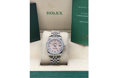  Rolex Datejust Classic Women'S Steel Buckle 316 Stainless Steel Case Swarovski Crystal Diamond Hour Marker Watch