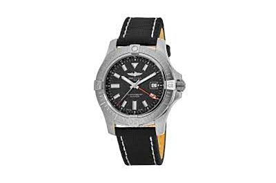 Breitling Avenger Automatic GMT 43 Stainless Steel Case Black Dial Four-Hand Date Window Watch 