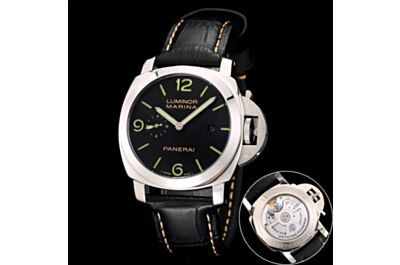 High-End  Panerai Luminor Marina Black Dial Stainless Steel Case Date Small Seconds Watch