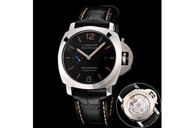  Low-Key  Panerai Luminous Marina Stainless Steel Case Black Dial Small Second Date Watch