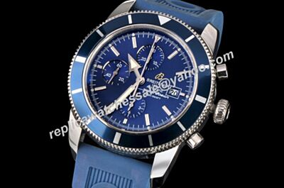  Swiss Breitling Superocean Heritage Chronographe 46  A1332016|C758|205S|A20D.2 Special Edition Blue Rubber Strap Watch 
