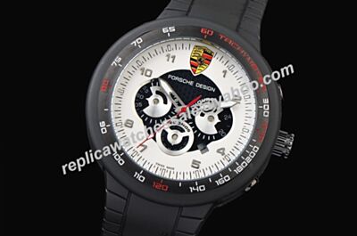 Porsche Design P'6340 Flat Six Chronograph 2-Tone Black Bezel Watch 