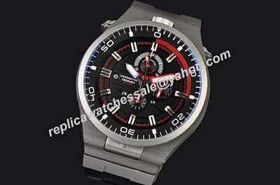 Men's Porsche Design P'6780 Diver  Black Face Rubber Strap Date Watch 