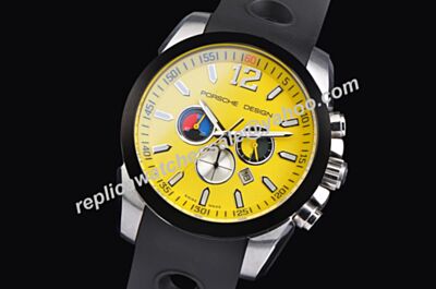 Porsche Design Limited Edition Titanium Black Bezel Yellow Chronograph Watch