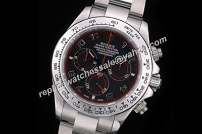 Professional Rolex Swiss Made 18kt Daytone Black Dial Model Red Hands Watch