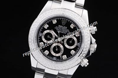 Luxury Brand New Rolex Ref 116519 Dual Diamonds Bezel Daytona Stainless Steel Rep Watch 