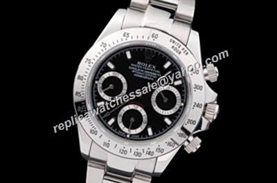Professional  Rolex SwissMovement 116500LN-78590 Silver Daytone Black SS Watch RDT050