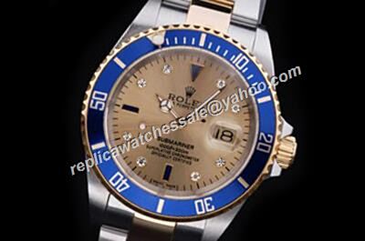New  Rolex Submariner Steel Champagne Dial Automatic Diamonds Markers Watch
