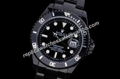 Rolex 16610 White Scale Submariner Cerachrom Bezel All Black Date Watch Copy