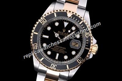 Rolex 40mm 18kt Submariner Date Stainless Steel Black Dial Watch 