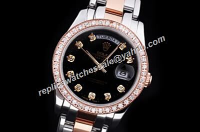 Rolex 118346 Girls Pearlmaster Prezzo Del Diamond Bezel Day-Date Black  Dial Watch