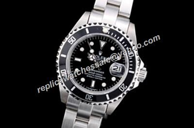 Rolex Oyster Auto Movement Date Submariner Black Dial Dive Watch