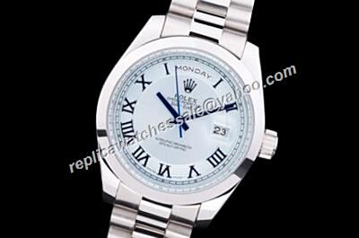 Rolex Vintage 218206 Ice Blue Day Date Roman Markers Copy Steel Watch 