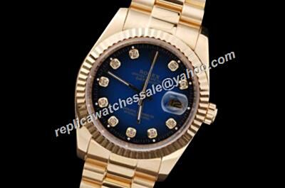 Rolex Automatic Swiss Movement 116234 Blue-Black Diamond Markers Watch
