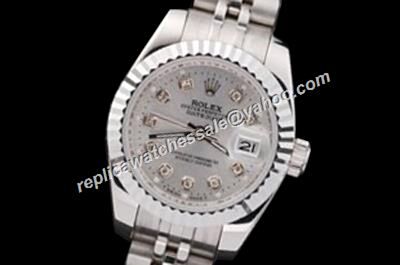 Swiss Rolex Datejust 116234G Diamond Grey SS Bracelet Watch Rep 
