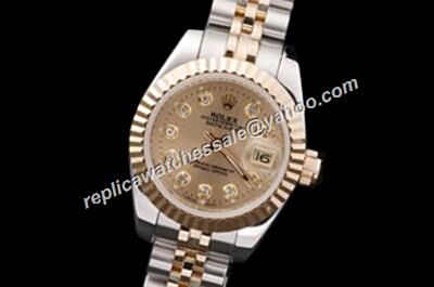 Swiss Ladies Rolex Datejust  Diamond 116333-72213 G Gold Copy Watch 