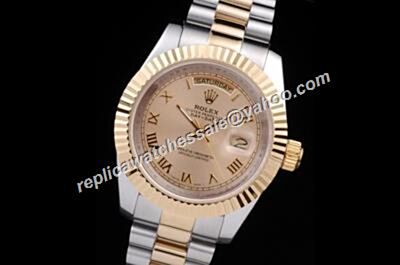 Rolex 39mm Automatic Movement Day Date President Yellow Gold Dial SS Watch