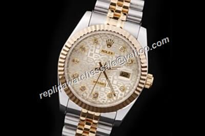 Swiss Made Rolex Diamond Datejust Prezzo Anniversary Pattern Light Gold Watch 