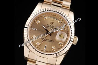 Rolex 118238A-83208 Swiss Movement Day Date Automatic Gold Dial Watch RDD025