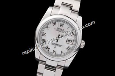 Swiss  Rolex Big Roman Scale Datejust 116234  White Men's Watch 