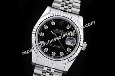 Swiss Rolex Datejust 116234 Diamond Oyster Mens Black Watch UK 