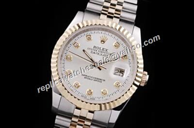 Rolex Swiss Made Datejust Diamond Oyster Men's White  Copy Watch 
