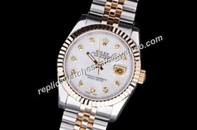 Rolex 36MM Datejust 116231 Diamond  Chronometer Men's White Watch 