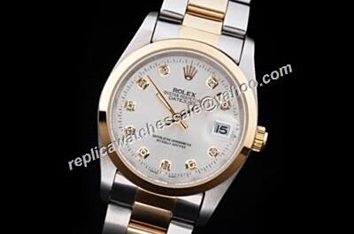 Duplicated Rolex Datejust 116203  Men's Diamonds Scale White Watch 