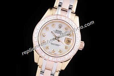  Rolex Pearlmaster ladies Datejust Oyster Triple Tone Bracelet Low Price Watch 