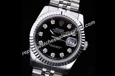 New Rolex Datejust Diamond Precio Black Dial Silver Bezel Watch 