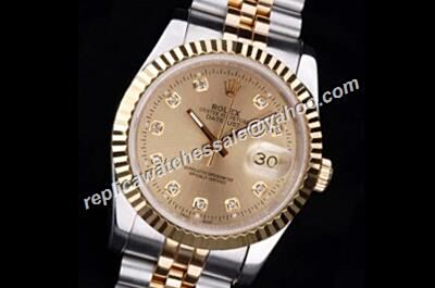USA Rolex Datejust Oyster Perpetual Diamond 18k Yellow Gold Men's Watch