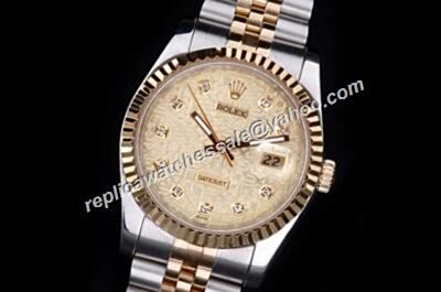 Rolex Men's Datejust 116233G Anniversary Pattern Special Light Gold Watch 