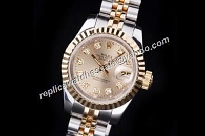 Luxury Rolex Datejust Prix Oyster Perpetual Ladies Diamond Gold Watch