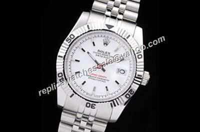 Rolex Ref 116264 Datejust Turn-O-Graph Men's Red Hand White Watch 