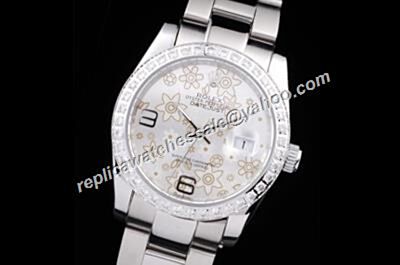 New Couples Rolex 36mm Datejust Floral Motif Pearlmaster Precio Silver Watch