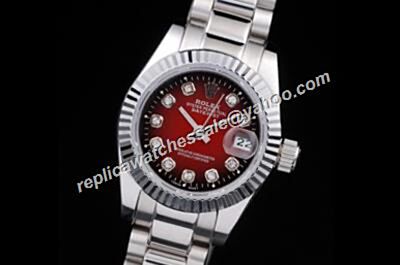 Rolex Datejust Ref 79173 Diamond Precio 26mm Red Face Oyster Watch 