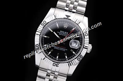 Rolex Datejust Turn-O-Graph 116264 Oyster Men's 36mm Black Watch 