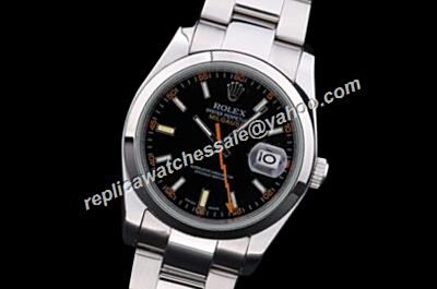 Showy Rolex Milgauss Steel Black Dial Orange Lightning Hand Watch