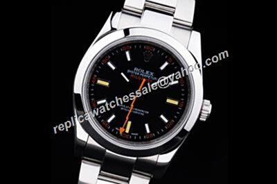 Cheap Mens Rolex Ss Milgauss 116400gv Black Face Orange Hand Watch
