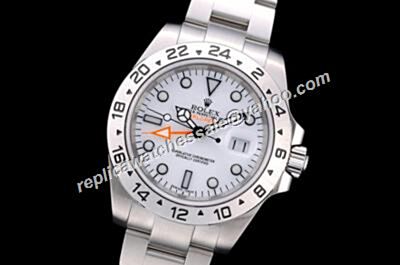 Delicate Swiss Rolex Explorer Ii  White Dial Steel Men's Watch 
