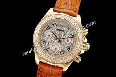 Unisex Rolex Daytona Diamonds Glniva Patented 3131 0750 18k Watch  
