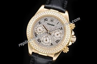 Rolex Daytona Full Diamonds Glniva Swiss Patented 3131 0750 Luxe Watch 