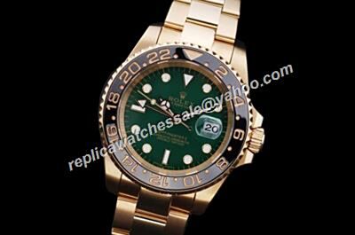 Stylish Brilliant Rolex Gmt Master Ii Gold Automatic Oyster Date Green Date Watch