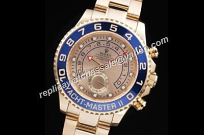 Rolex Yachtmaster Ii Stainless Steel 42mm Gold Wristlet Watch 
