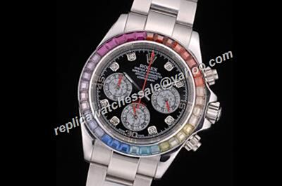 Rolex Daytona winner 24th 1992 Cosmograph Rainbow Crystals Bezel Watch 