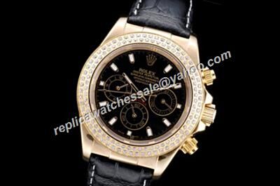 Swarovski Rolex Daytona GLNIVA 3131 0750 18k Gold Diamonds Case Watch 