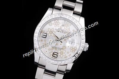 Rolex Datejust Prix Floral Motif ladies 36mm Silver Pearlmaster Watch 