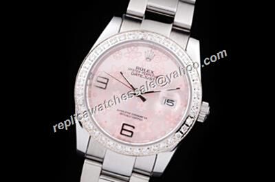 Rolex 116244 Datejust Pearlmaster Pink Floral Motif Ladies Silver  Watch 