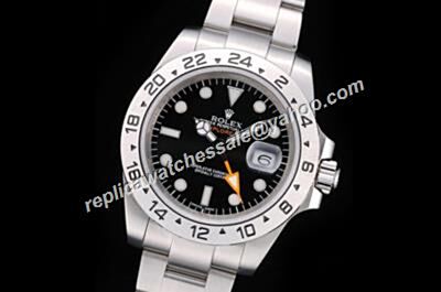 Extravagant Rolex Explorer Ii SS Bracelet Black Dial Travelers' Watch